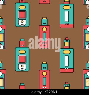 seamless pattern electronic cigarette vaporizer vector art Stock Vector
