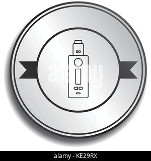 retro color theme electric cigarette mod - vaporizer vector art Stock Vector