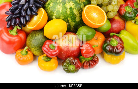 fruit and vegetable isolated on white background Stock Photo