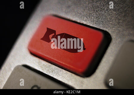 Launch missile symbol on a computer keyboard Stock Photo