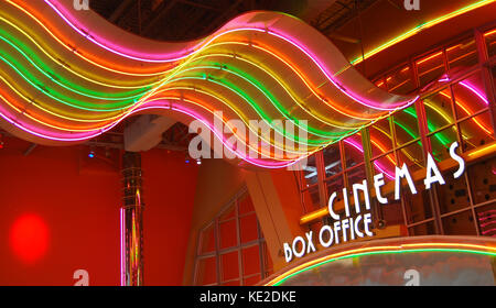 Neon sign at movie theater stock photo. Image of popular - 36231880