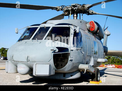Navy submarine hunting helicopter Stock Photo
