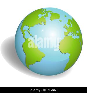 Earth globes isolated on white background Stock Vector