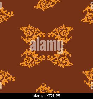 Beautiful abstract seamless texture of golden color isolated brown background. Stock Vector