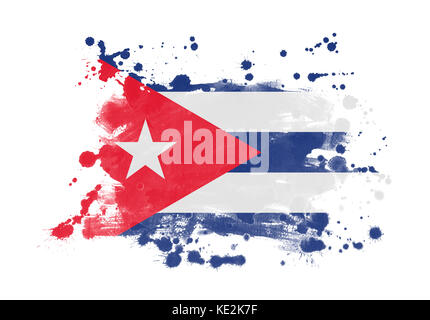 Cuba flag grunge painted background Stock Photo