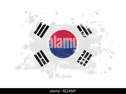 South Korea flag grunge painted background Stock Photo