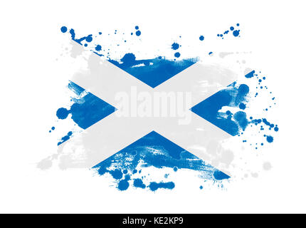 Scotland flag grunge painted background Stock Photo