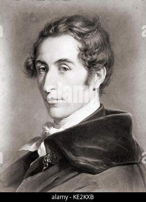 Carl Maria Friedrich von Weber - portrait of the German composer by G. Jager. 18 November 1786 - 5 June 1826. Stock Photo
