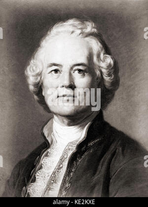 Christoph Willibald Gluck - portrait of the Bohemian-German composer by G. Jager. 2 July 1714 – 15 November 1787. Stock Photo