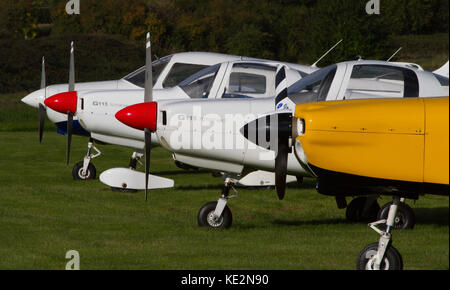 Single engined light aircraft parked at Wolverhampton Halfpenny Green Airfield. Staffordshire. UK Stock Photo