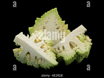 Romanesco cabbage iolsted on black background Stock Photo