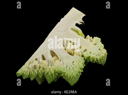 Romanesco cabbage iolsted on black background Stock Photo