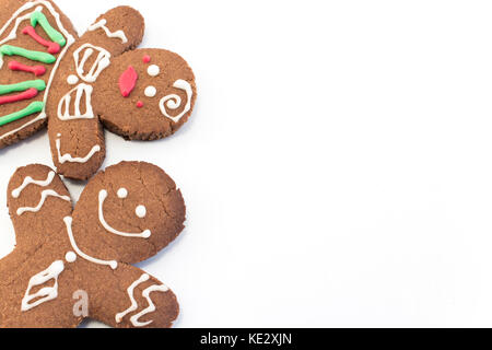 Gingerbread Couple Cookies with Copy Space. Stock Photo