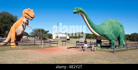 Glen Rose,Texas - Oct.16-2017  Dinosaur Valley State Park in Glen Rose,TX having Dino tracks over 100 million years old. Stock Photo