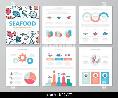 Vector template for multipurpose presentation slides with graphs and charts. Stock Vector