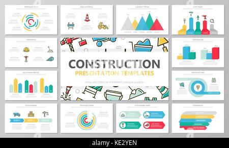Vector template for multipurpose presentation slides with graphs and charts. Stock Vector