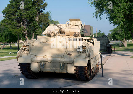 Fort Sill, Oklahoma -  May 2016  US Army Field Artillery Museum outdoor display. Stock Photo