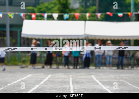 Japanese kids during school sports day Stock Photo