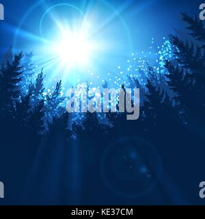 Pine forest background Stock Vector