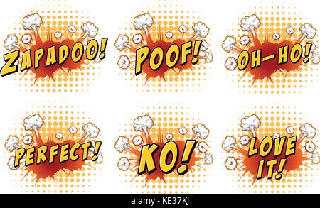 Words design on cloud explosion illustration Stock Vector