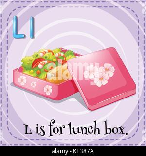 Alphabet L is lunch box illustration Stock Vector