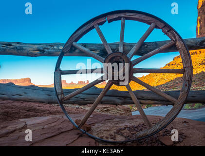 Monument Valley is a region of the Colorado Plateau characterized by a cluster of vast sandstone buttes Stock Photo