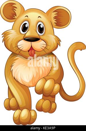 Cute little Lion cub face hand drawn sketch in doodle style ...