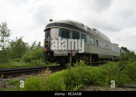 VIA Rail Canadian passing through Burnaby, BC, Canada Stock Photo