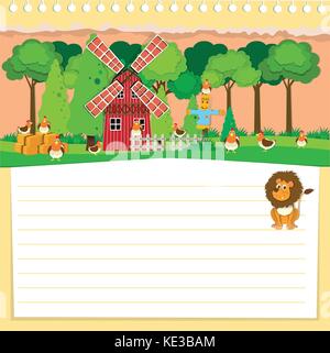 Paper design with farm theme illustration Stock Vector