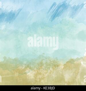Beautiful hand painted watercolor background , vector format Stock Vector