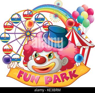 Isolated amusement park clown character icon Vector Stock Vector Image ...