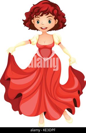 red dress illustration Girl in red gown Christmas art print fashion illustration  Lalana Arts