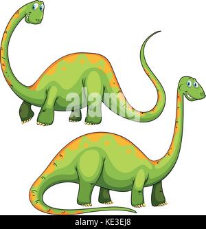 Smiling green dinosaur with long neck Stock Vector Image & Art - Alamy