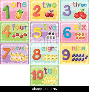 Illustration of a flashcard number 10 Stock Vector Image & Art - Alamy