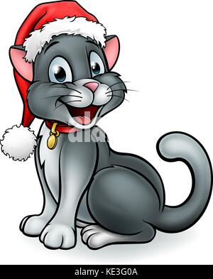 Cartoon Christmas Pet Cat Stock Vector