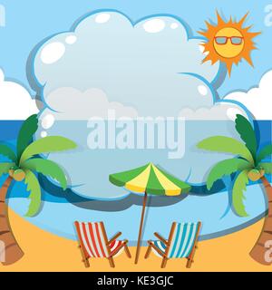 Border design with summer theme illustration Stock Vector