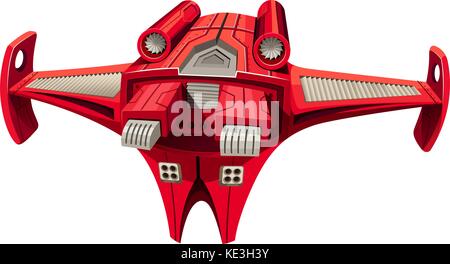 Red spaceship with engine on top illustration Stock Vector
