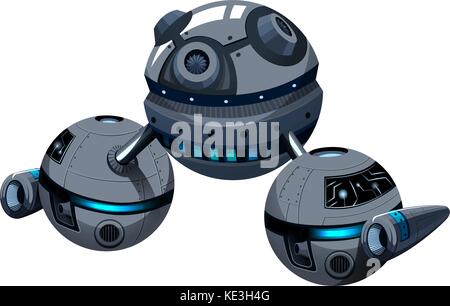 Round spaceship on white illustration Stock Vector