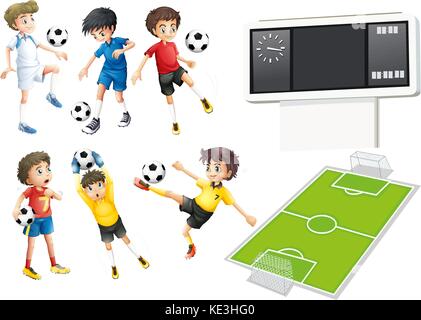 football players and field illustration ke3hg0