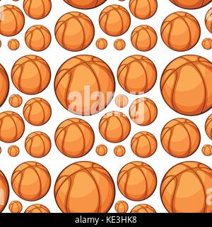 Seamless background with basketball illustration Stock Vector