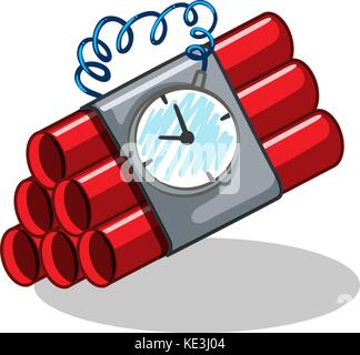 Bomb wrapped with timer illustration Stock Vector