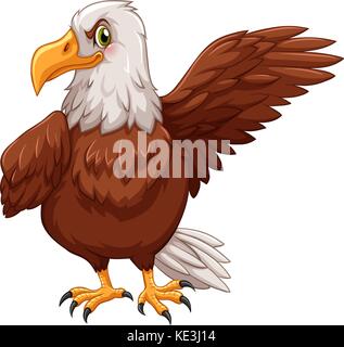 Eagle standing on white background illustration Stock Vector