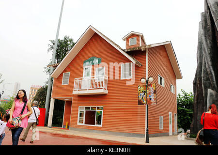 Chongqin, China. 18th Oct, 2017. (EDITORIAL USE ONLY. CHINA OUT) .A villa shaped public toilet can be seen in southwest China's Chongqing. The toilet is built with environmental-friendly materials. Credit: SIPA Asia/ZUMA Wire/Alamy Live News Stock Photo