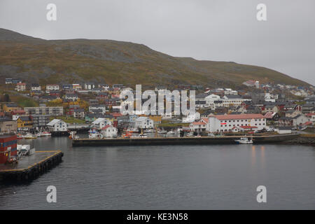 Honningsvag, Norway. 18th Oct, 2017. Grey Skies over Honningsvåg, Norway. Credit: Keith Larby/Alamy Live News Stock Photo