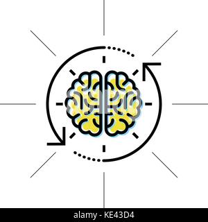 Brain in sight - intellect, research and knowledge concept Stock Vector