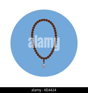 Islamic Flat Icon, Beads icon isolated on white background, for Religion Flat Icons Symbols concept-Vector Flat Design Stock Vector