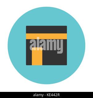 Islamic Flat Icon, Kaaba icon isolated on white background, for Religion Flat Icons Symbols concept-Vector Flat Design Stock Vector