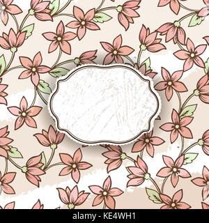 Greeting card with vintage roses can be used as invitation card for wedding, birthday and other holiday and summer background. Vector illustration wit Stock Vector