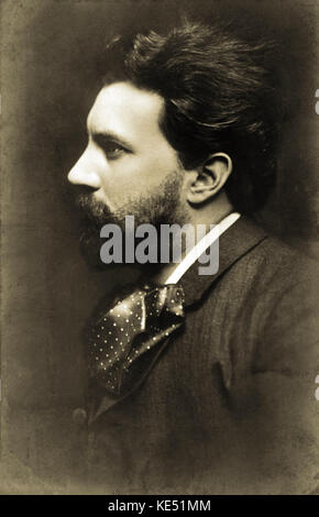 Sir Henry J Wood - portrait of the English conductor. Conducted the Promenade Concerts. Proms. HJW: 3 March 1869 - 19 August 1944. Stock Photo