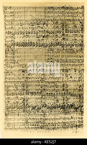 Johann Sebastian Bach 's handwritten manuscript score for his cantata 'Gott ist mein König' (God is My King), 1708.BWV 71. The only one of Bach 's cantatas published during his lifetime. JSB, German composer: 21 March 1685 - 28 July 1750. Stock Photo